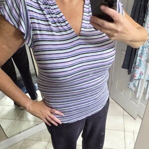 WHBM Summer Striped top size large